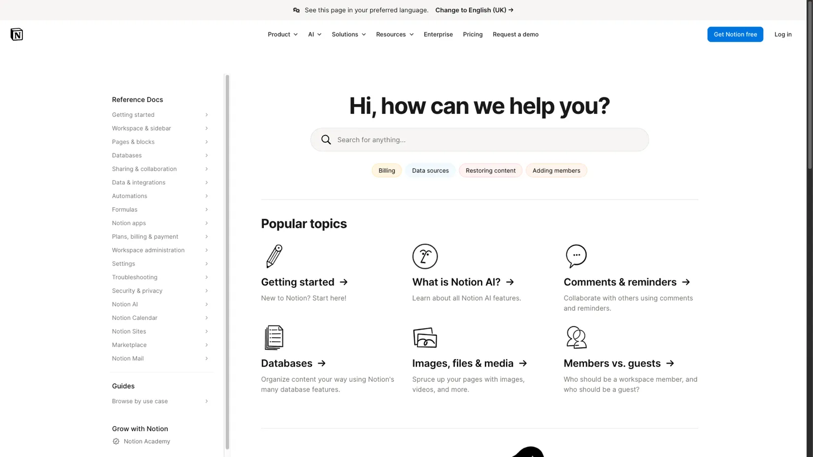 Notion knowledge base