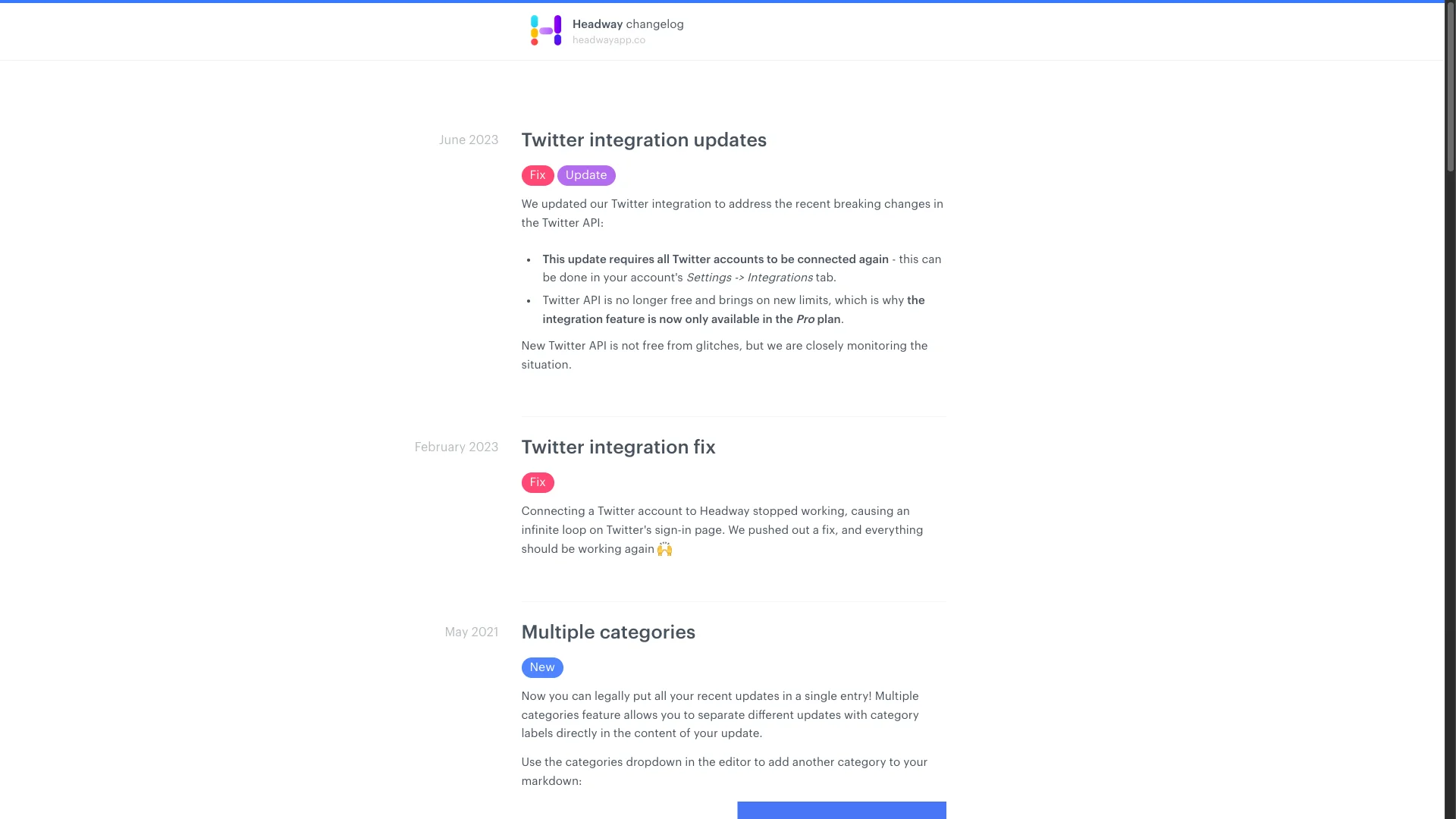 Headway feedback management software - user feedback collection and roadmap interface