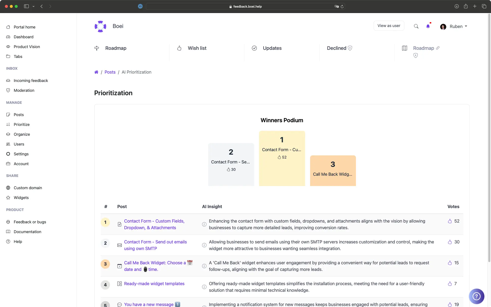 ProductLift Stripe integration
